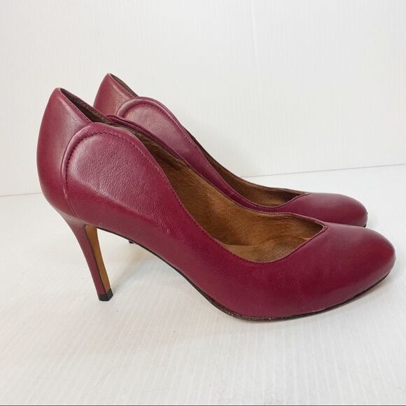 Corso Como Burgundy Leather Heels sz 8.5 - Picture 6 of 9